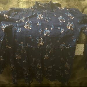 Free People Navy Floral Dress